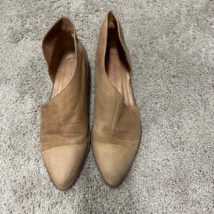 Free People Dorsay Tan Leather booties